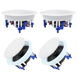 Herdio 5.25 “4PCS Sistema di altoparlanti da soffitto Bluetooth con montaggio a incasso Potenza massima 600W Ottimo per umidi Interni Esterni Cucina Camera da letto