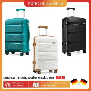 Trolley per bagaglio a mano KONO con lucchetto TSA 4 ruote doppie Custodia rigida in polipropilene alla moda