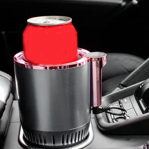 Dispositivo di raffreddamento scaldatazze per auto da ufficio 12V con display della temperatura Bottiglia per bevande 2 in 1 Contenitore per bevande per tazza calda fredda intelligente per auto