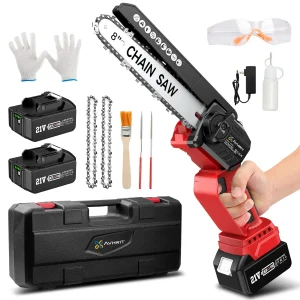 AVHRIT 8 pollici 21V Mini motosega senza spazzole elettrica potatura sega 4Ah ricaricabile sega motoseghe a batteria utensili elettrici da giardinaggio