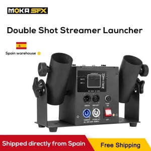 MOKA SFX 2 Shot Macchina per coriandoli Double Shot Streamer Launcher Elettrico Coriandoli Blaster DMX Telecomando Cannone per coriandoli