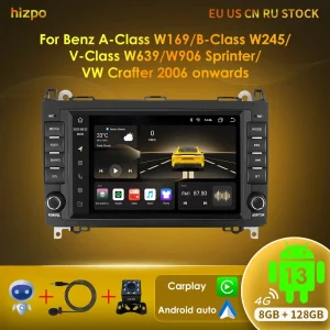 Hizpo 8 pollici Octa Core GPS unità principale per Mercedes Benz B200 Classe B W169 W245 Viano Vito W639 Sprinter W906 2 Din Andriod Radio