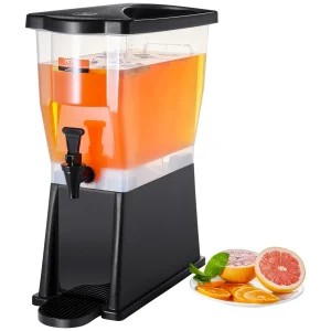 SucceBuy Dispenser per bevande Dispenser per bevande da 3 galloni per feste Dispenser di succo di plastica con supporto Coperchio con rubinetto Dispenser di tè freddo