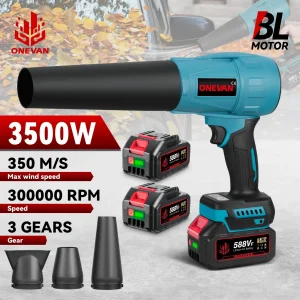 Brushless 3500W Elettrico Turbo Ventilatore Jet Ventilatore 350M/S Palmare Ventilatore di Foglie Polvere Auto Asciugatrice Strumento di Soffiaggio Per Makita 18V Batteria Spille