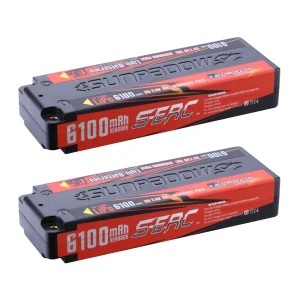 Sunpadow 7.4V 2S Lipo Batteria 6100mAh 7100mAh 70C Custodia rigida con proiettile da 4mm per RC Truck Car Truggy Buggy Vehicle Hobby