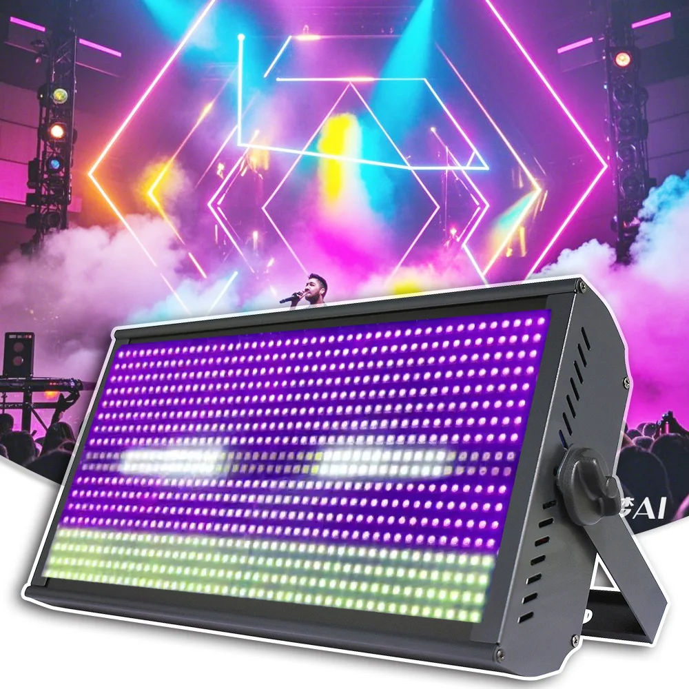 YUER LED 200W RGBW 4in1 48 + 8 Zone Luce Strobo Bianca 8000K DMX Super Luminosa Barra Wash DJ Effetti Luminosi per Palcoscenico Disco