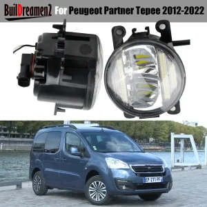 2 in1 30W Car Canbus LED fendinebbia con lampada di marcia diurna DRL Design 2 pezzi per Peugeot Partner Tepee 2012-2022