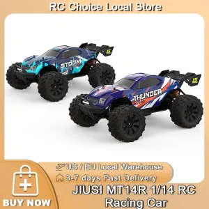 JIUSI MT14R 1/14 RC Auto Da Corsa 3S 35C 2200mAh 80 km/h Motore Brushless 2.4G Telecomando 4WD Fuoristrada RC Camion Giocattoli