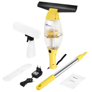 Set di aspirapolvere per finestre, raschietto per doccia ricaricabile senza fili, set di aspirapolvere per finestre, strumenti elettrici per la pulizia del vetro telescopico