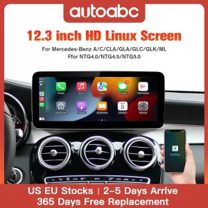Ricevitore radio multimediale touch screen wireless Carplay/Android Auto da 12.3 ” per Mercedes Benz GLA CLA GLC GLK ML W205 W176 C117