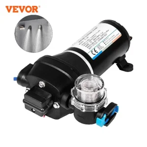 VEVOR Pompa a Membrana ad Alta Pressione FL-40 40PSI Pompa a Membrana per Acqua Spruzzatore Autoadescante 17L / min 12V, Utilizzo Camper/Barca/RV/Giardino/Industria Agricola