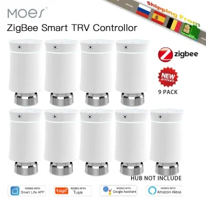 MOES ZigBee3.0 TRV Tuya Valvola Attuatore Radiatore Termostato Programmabile Intelligente Controllo del Riscaldatore di Temperatura Alexa google home voice