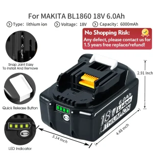 Batteria 18V 9Ah 6Ah per Makita 18V BL1850 BL1830 LXT BL1860B/doppio caricatore DHL