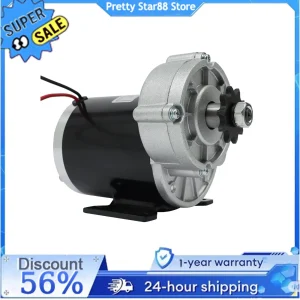 Motore elettrico di riduzione in materiale premium da 600 W Motore di riduzione 36/24 V CC 450 giri/min Capacità di carico di 250 kg per ciclomotori/biciclette