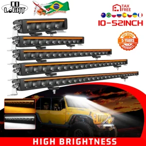 CO LIGHT Barra luminosa a LED da 32 pollici DRL Punto di inondazione Barra luminosa di guida a LED fuoristrada IP68 per camioncino SUV ATV UTV Barca 4×4 12V 24V