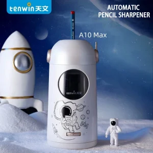 Tenwin A10 Max Studenti di cancelleria Temperamatite automatico ad aumento Tipo-C Astronauta scuola dei cartoni animati Temperamatite elettrico Matite