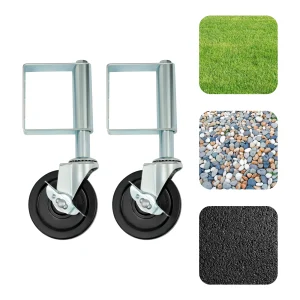 Rulli per porta caricati a molla, set di 2, per un funzionamento regolare delle cancelli, capacità di carico di 220 libbre, ruota con freni, installazione semplice