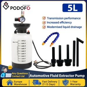 Podofo 5L Automotive Fluid Pump ATF Refill Tool cambio Oil Filler estrattore pneumatico del fluido e Dispenser serbatoio di riempimento dell’olio dell’ingranaggio