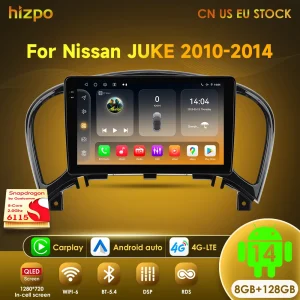 Hizpo Android 14 Autoradio Per Nissan Juke YF15 2010 2011 2012 2013 2014 Carplay 2Din Navigazione GPS Lettore Video Multimediale DSP