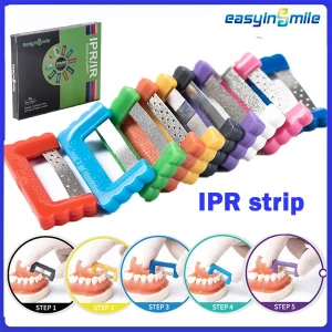 EASYINSMILE Kit di strisce di riduzione IR/IPR ortodontico dentale Strisce di smalto interprossimale Lucidatura seghettate Sega 10 pezzi