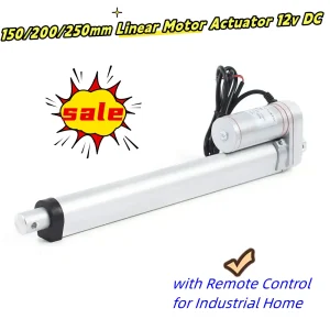 Attuatore motore lineare da 150/200/250 mm 12 V CC Sollevamento automatico wireless con telecomando per uso domestico industriale