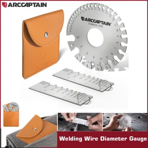 ARCCAPTAIN Calibro per filo Strumento di misurazione Materiale per saldatura di metalli Calibro di spessore rotondo bifacciale standard per MMA TIG MIG CUT