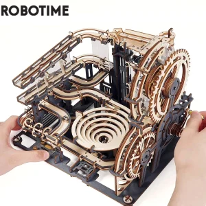 Robotime Rokr Marble Run Set 5 tipi 3D Puzzle in legno modello fai da te Building Block kit assemblaggio giocattolo regalo per adolescenti Adult Night City