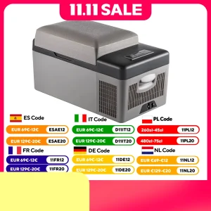 VEVOR 15L/20L Frigo per congelatore per auto, dispositivo di raffreddamento con compressore portatile con controllo app per campeggio, viaggi, attività all’aperto e casa