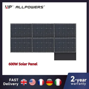 ALLPOWERS 600W pannello solare pieghevole modulo solare ad alta efficienza caricatore solare con uscita solare per camper Off-Grid Boat Home Camp