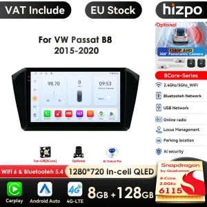Hizpo 10.1 pollici 6115 schermo intelligente per auto Android autoradio per VW Passat B8 2015 2016 2017 2018 2019 2020 GPS Carplay 4G WIFI