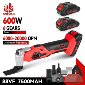 ONEVAN 20000OPM Elettrico Oscillante Multifunzione Strumento Taglierina Trimmer Sega Pala Strumento di Lavorazione Del Legno Per Makita 18V Batteria Spille