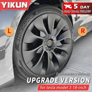 4PCS Coprimozzo Prestazioni Sostituzione Copriruota Automobile Cerchio Completo Accessori di Copertura per Tesla Modello 3 Coprimozzo da 18 Pollici 2018-2023