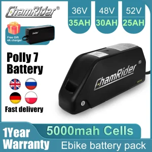 Chamrider Polly 48V 30AH Ebike batteria Downtube 52V batteria elettrica BMS originale 21700 batteria al litio lon 1000W 18650 cella
