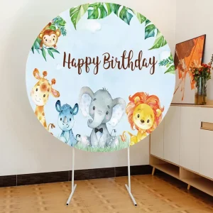 Supporto per copertura di sfondo in metallo Supporto per palloncini ad arco in ferro rialzato rotondo Supporto per decorazione di sfondo per feste di compleanno per baby shower