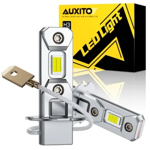 AUXITO 2Pcs H3 LED Car Headlight fendinebbia Fanless Daytime Running Light No Polar Mini H3 Car Driving Lamp Super Bright DRL 12v