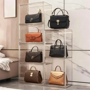 1 pz/3 pz Espositore Trasparente Grande Capacità Contenitore Organizer per Action Figure Scatola in Acrilico Blind Box Vetrina per Trucchi Giocattoli Borsa