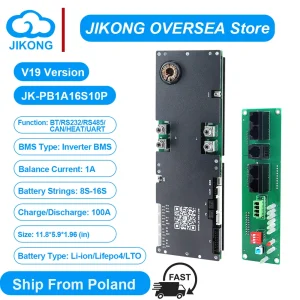 Inverter Jikong JKBMS JK-B1A16S10P-V19 1A con bilanciamento attivo Smart BMS 8S 9S 10S 15S 16S 100A per batterie Li-ion LiFePo4 per uso domestico