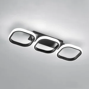 Lampade da soffitto a LED, lampada da soffitto moderna a LED nera da 32 W, lampada da soffitto quadrata in acrilico per camera da letto per soggiorno, cucina, balcone