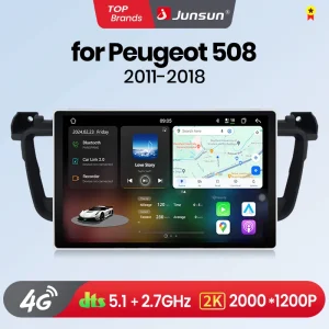 Junsun V3 Plus 2K Wireless CarPlay Android Auto Car sistemi intelligenti per Peugeot 508 508SW 2011 – 2018 Autoradio