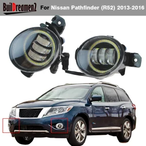 2 X Auto Angel Eye Fendinebbia Montaggio 30W Lente LED Nebbia Lampada di marcia diurna DRL H11 Per Nissan Pathfinder R52 2013 2014 2015 2016
