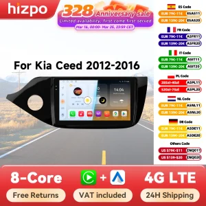 Hizpo 8 + 128G 2 din Android Auto Radio Per KIA CEED JD Cee’d 2012-2016 Carplay Auto Multimedia Navigazione GPS 2din Autoradio Wifi