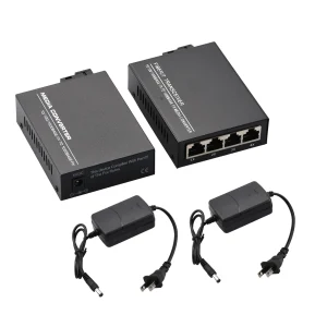 Convertitore multimediale da 10/100/1000Mbps 1 porta e 4 porte da Ethernet a fibra ottica modalità singola 4 porte in fibra RJ45 e 1 SC