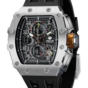 TSAR BOMBA Orologio da uomo di marca di lusso Tonneau Design orologio impermeabile orologio da polso in acciaio inossidabile orologio da uomo rettangolare di moda