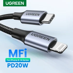 Cavo UGREEN MFi 20W PD da USB C a Lightning per iPhone 14 13 12 11 Pro Max cavo di ricarica rapida di tipo C per caricabatterie iPhone per iPad