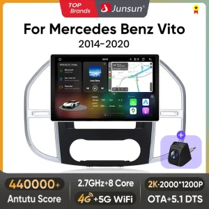 Autoradio Junsun V3 Plus 2K Wireless CarPlay Android Auto per Mercedes Benz Vito W447 2014 2015-2020 GPS DSP Telecamera 720P 4G WIFI