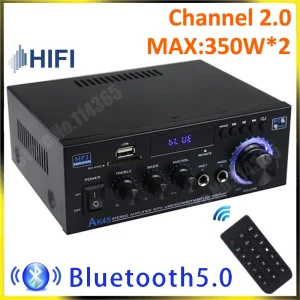 Amplificatore digitale HiFi AK45 Bluetooth amplifica canale MP3 2.0 amplificatori audio Surround supporto 90V-240V per auto di casa MAX 350W * 2