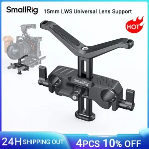 Supporto per obiettivo universale SmallRig 15mm LWS con morsetto per asta da 15mm per obiettivo della fotocamera staffa a forma di Y con regolazione di 53.5mm-2681