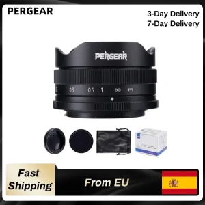 PERGEAR 10mm F5.6 APS-C Obiettivo con messa a fuoco manuale Fisheye ultra largo per fotocamere Mirrorless Fuji XF M43 Sony E Canon EOS M Mount