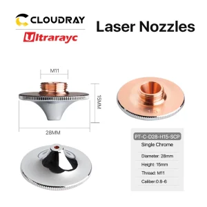 Ultrarayc 10 pz Ugelli Laser D28 Calibro 0.8-6.0mm Singoli Doppi Strati Cromati per Taglio Fibra Testa di Metallo Conusmables