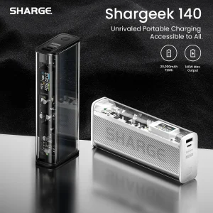 Power Bank SHARGE 140W, Caricabatterie 20000mAh per Laptop con Display Intelligente, Doppia Porta, Batteria Portatile per MacBook Pro e Telefono